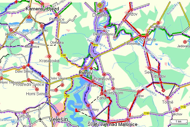 (České Budějovice) - Doudleby - Cetviny - Výškový profil