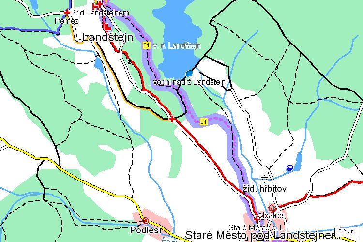 Mapa běžkařské trasy Mapa běžkařské trasy