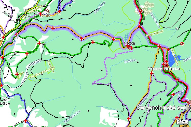Mapa běžkařské trasy