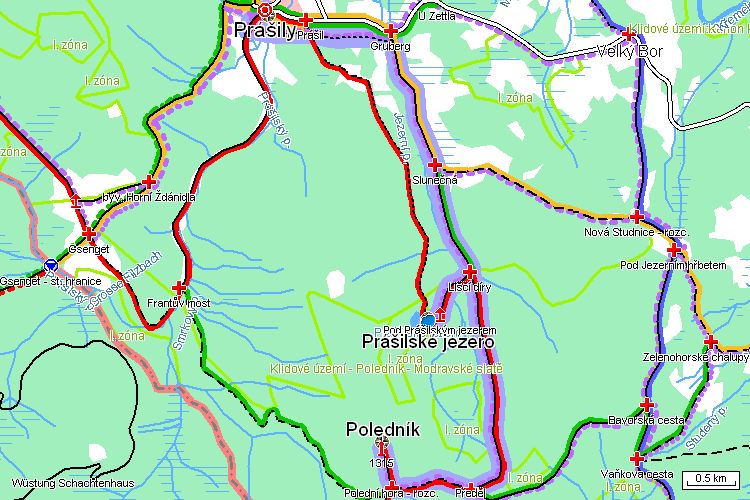 Mapa běžkařské trasy