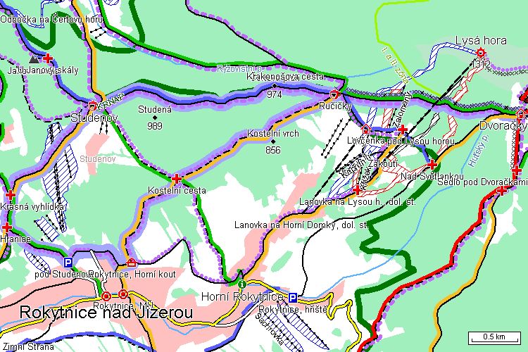 Mapa běžkařské trasy Mapa běžkařské trasy