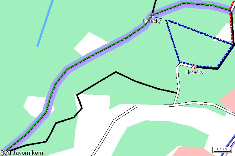Mapa běžkařské trasy