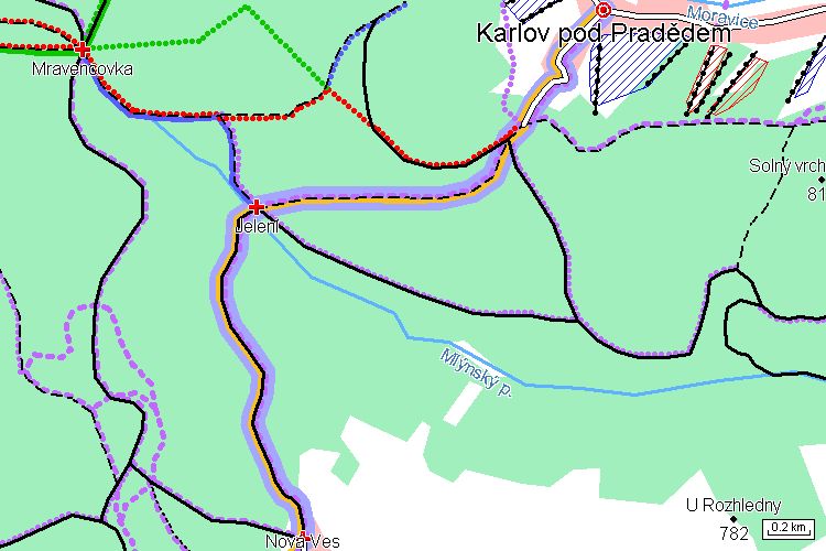 Mapa běžkařské trasy Mapa běžkařské trasy