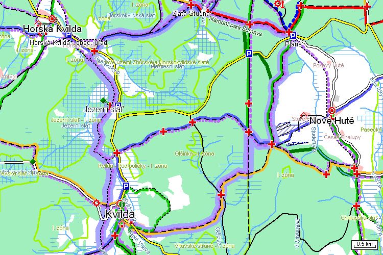 Mapa běžkařské trasy Mapa běžkařské trasy