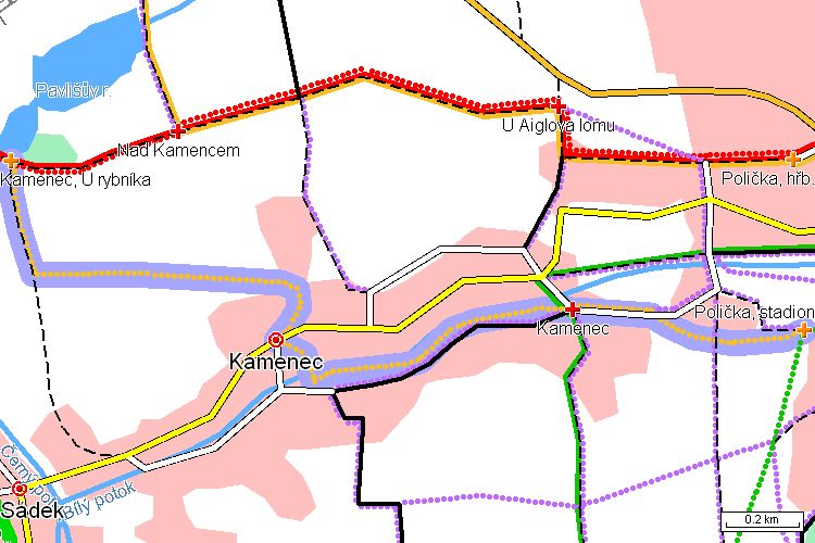 Mapa běžkařské trasy Mapa běžkařské trasy