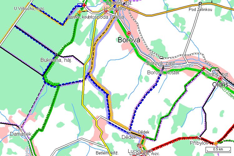 Mapa běžkařské trasy Mapa běžkařské trasy