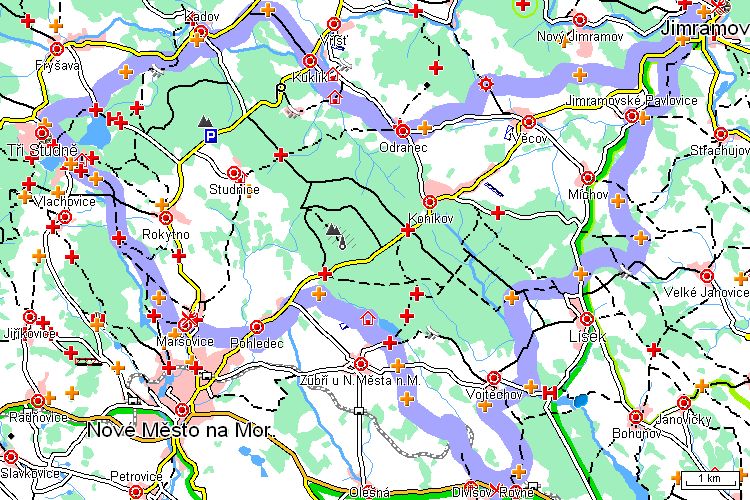 Mapa běžkařské trasy