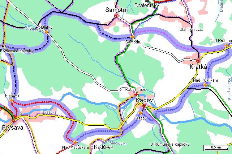 Mapa běžkařské trasy Mapa běžkařské trasy
