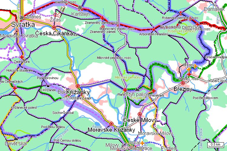 Mapa běžkařské trasy Mapa běžkařské trasy