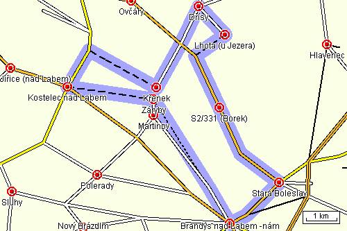 Mapa cyklotrasy