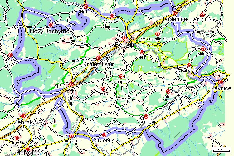 mapa berounsko Mezi Brdy a Křivoklátem (dvoudenn)   Cyklotrasa   Střední Čechy  mapa berounsko