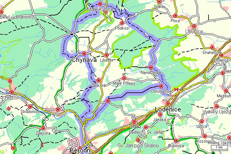 Mapa cyklotrasy