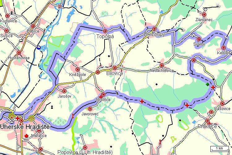 Mapa cyklotrasy Mapa cyklotrasy