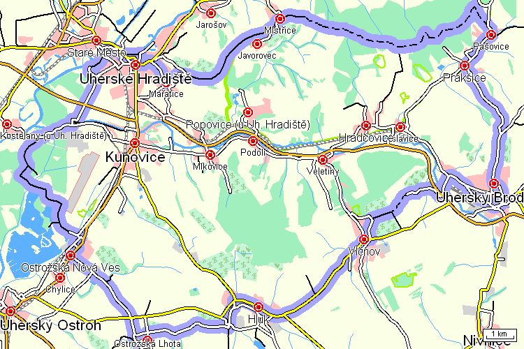 Mapa cyklotrasy Mapa cyklotrasy