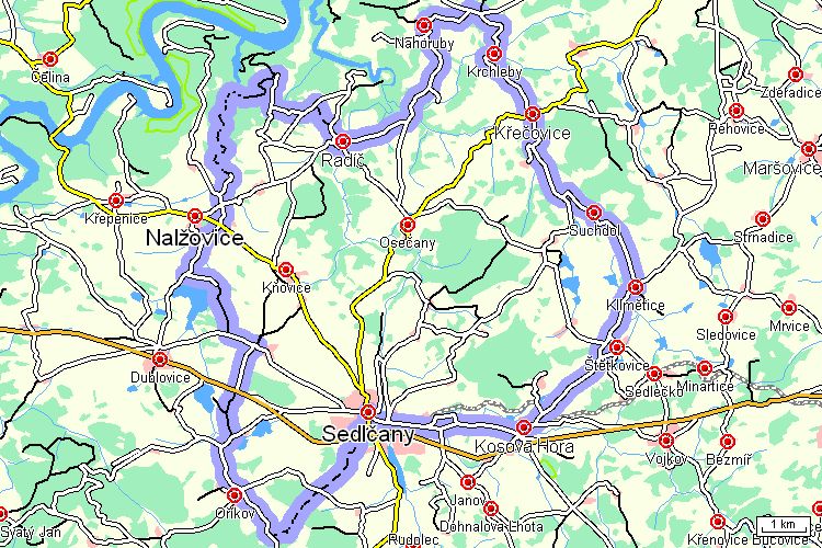 Mapa cyklotrasy