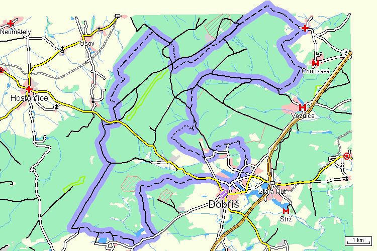 Mapa cyklotrasy Mapa cyklotrasy