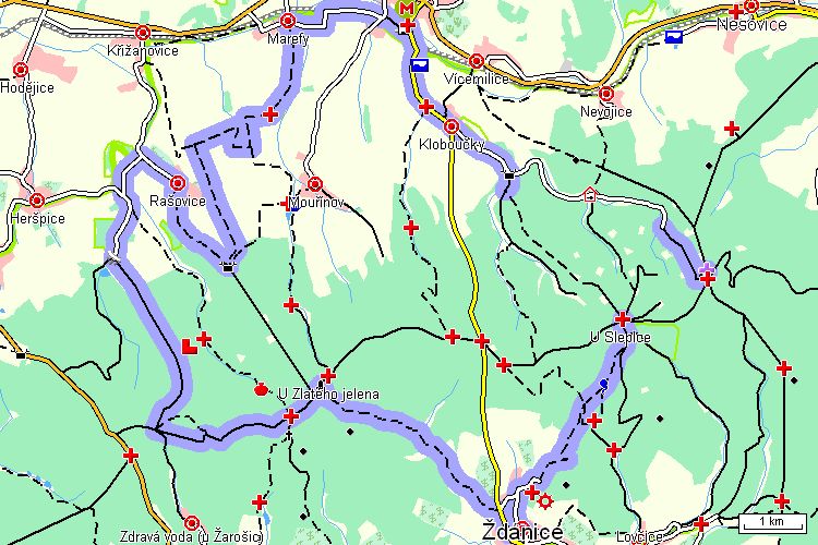 Mapa cyklotrasy