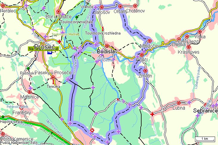 Mapa cyklotrasy
