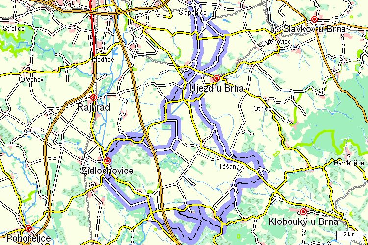 Mapa cyklotrasy