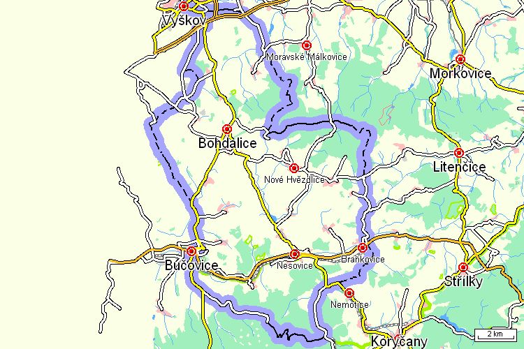 Mapa cyklotrasy Mapa cyklotrasy