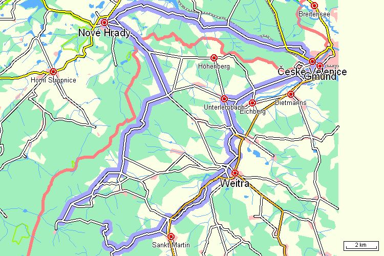Mapa cyklotrasy