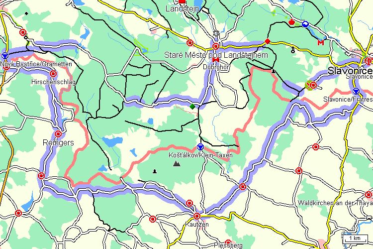 Mapa cyklotrasy