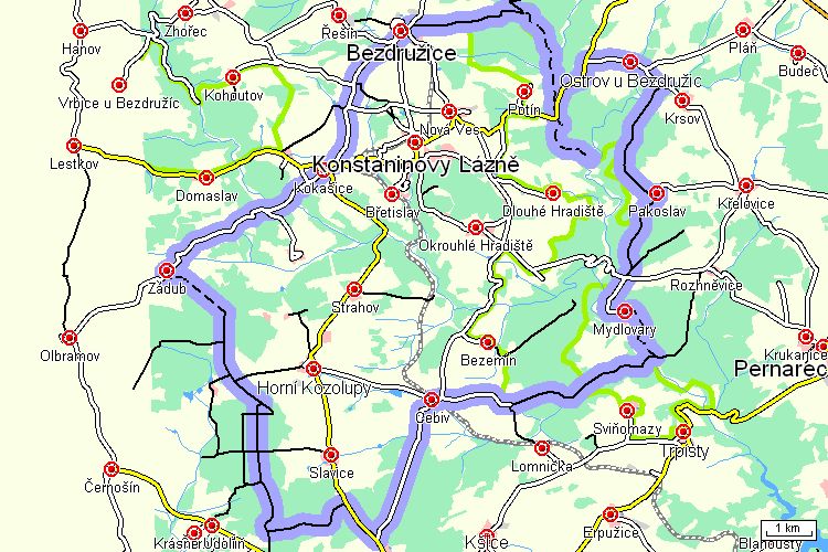 Mapa cyklotrasy Mapa cyklotrasy