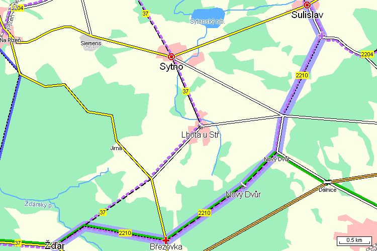 Mapa cyklotrasy Mapa cyklotrasy