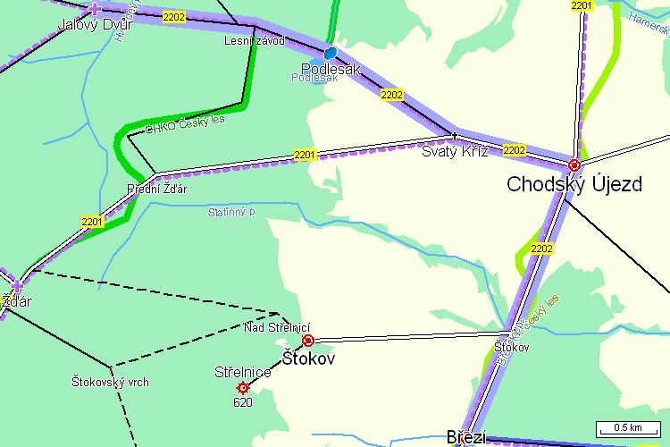 Mapa cyklotrasy