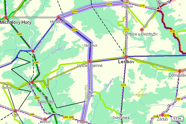 Mapa cyklotrasy