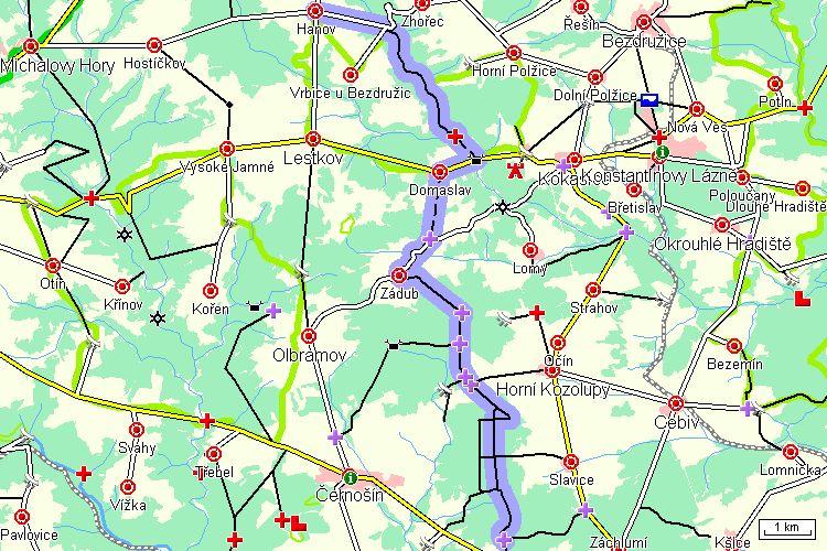 Mapa cyklotrasy