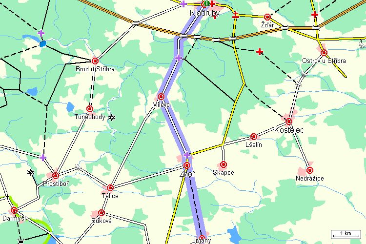 Mapa cyklotrasy Mapa cyklotrasy