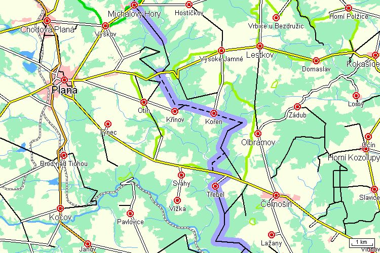 Mapa cyklotrasy Mapa cyklotrasy