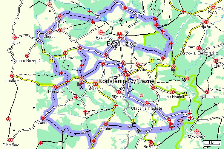 Mapa cyklotrasy Mapa cyklotrasy