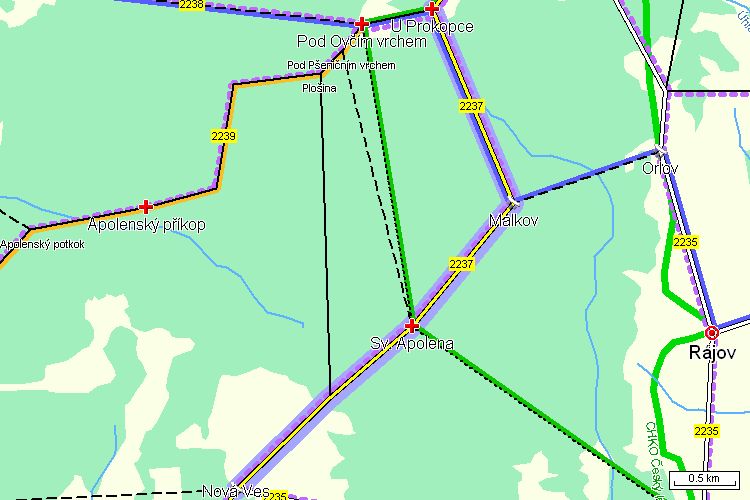 Mapa cyklotrasy Mapa cyklotrasy