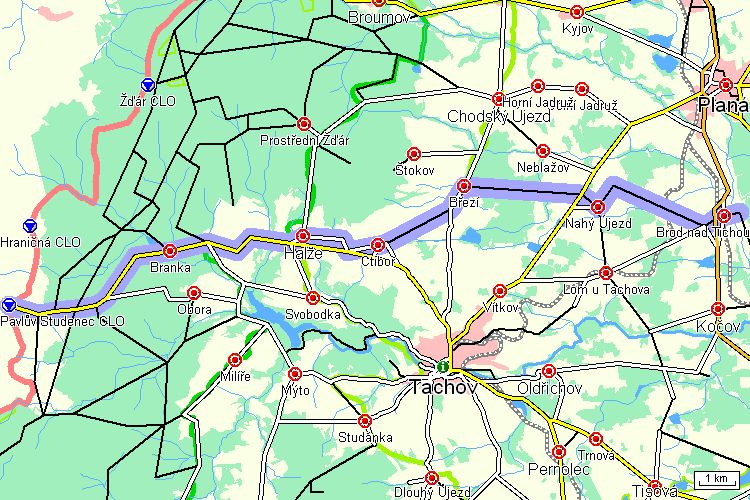Mapa cyklotrasy Mapa cyklotrasy