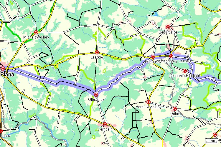 Mapa cyklotrasy
