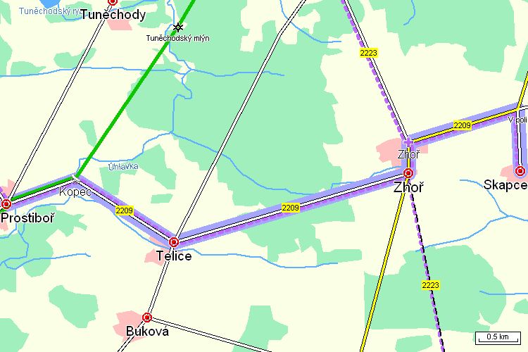 Mapa cyklotrasy Mapa cyklotrasy
