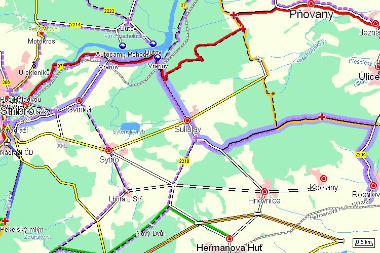 Mapa cyklotrasy Mapa cyklotrasy