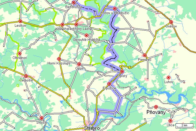 Mapa cyklotrasy Mapa cyklotrasy