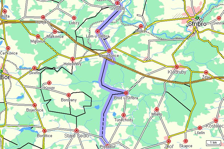 Mapa cyklotrasy Mapa cyklotrasy