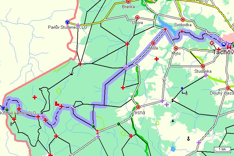 Mapa cyklotrasy Mapa cyklotrasy