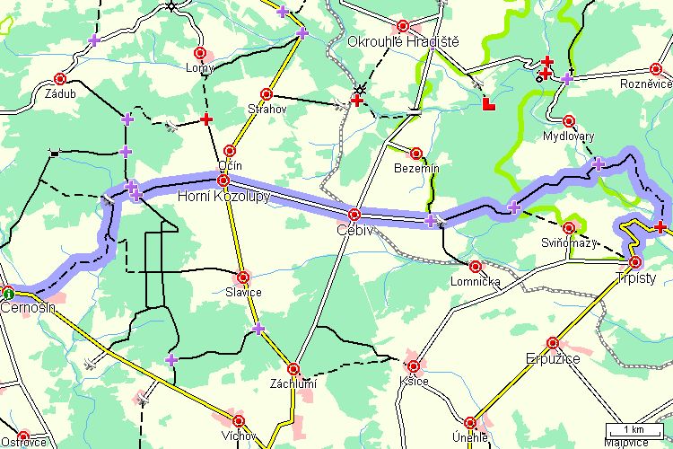 Mapa cyklotrasy Mapa cyklotrasy