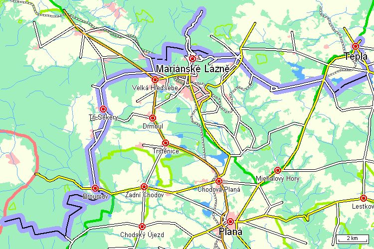 Mapa cyklotrasy Mapa cyklotrasy