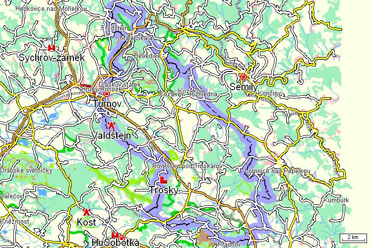 Mapa cyklotrasy