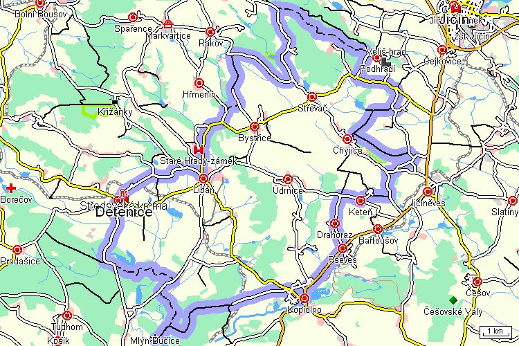 Mapa cyklotrasy