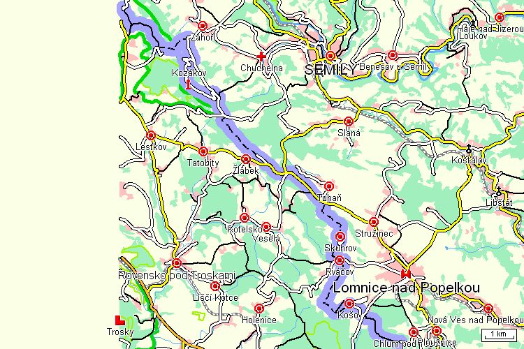 Mapa cyklotrasy Mapa cyklotrasy