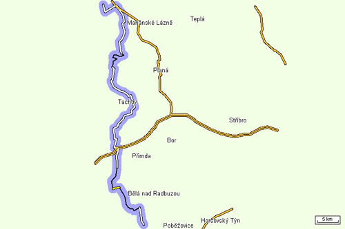 Mapa cyklotrasy Mapa cyklotrasy
