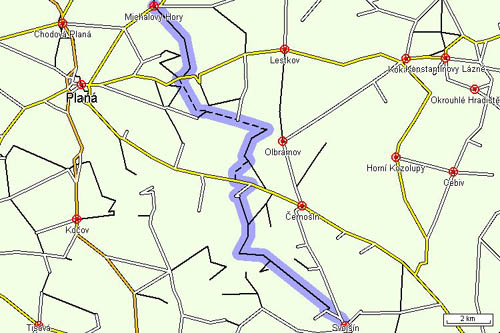 Mapa cyklotrasy Mapa cyklotrasy