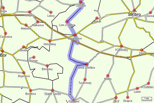 Mapa cyklotrasy Mapa cyklotrasy